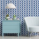 Ver imagem 2 de Papel de Parede Chevron Azul Quarto Menino Rolo 3m