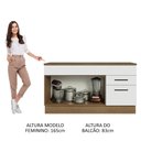 Ver imagem 6 de Balcão Gabinete de Pia Cozinha 150 cm 2 Gavetas 2 Portas (Com Tampo) Rustic/Branco Agata Madesa