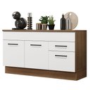 Ver imagem 3 de Balcão Gabinete de Pia Cozinha 150 cm 2 Gavetas 2 Portas (Com Tampo) Rustic/Branco Agata Madesa