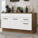 Ver imagem 1 de Balcão Gabinete de Pia Cozinha 150 cm 2 Gavetas 2 Portas (Com Tampo) Rustic/Branco Agata Madesa