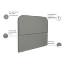 Ver imagem 4 de Cabeceira Estofada Queen Alana 160cm Linho Cinza Escuro