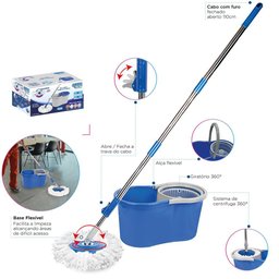 Mop Clean Tech C/ Balde - Limpeza Rápida e Prática - 2
