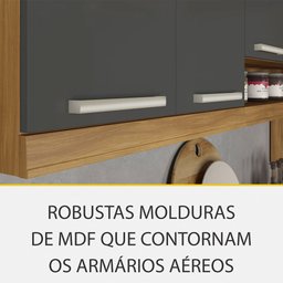Cozinha Modulada Burguesa Gourmet 06 Peças Ripado em Mdf Nesher - 2
