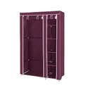 Ver imagem 2 de Guarda Roupa Modular Portátil para Quarto com Arara, Prateleiras e Porta com Zíper Vinho Luxo