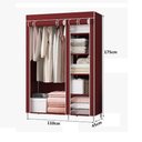 Ver imagem 4 de Guarda Roupa Modular Portátil para Quarto com Arara, Prateleiras e Porta com Zíper Vinho Luxo