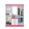 Guarda Roupa 4 Portas com Espelho Capri Branco Rosa 831442 Moval - 3