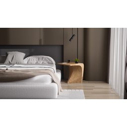 Mesa de Cabeceira Ripado Bellator Design ou Lateral de Sofá Ripado - 2