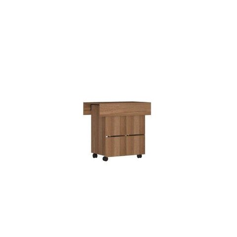Mesa de Jantar 4 Lugares Quadrado Tampo Dobrável MDP Marrom/Montana