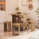 Ver imagem 2 de Mesa de Jantar 4 Lugares Quadrado Tampo Dobrável MDP Mel
