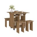 Ver mais imagens de Mesa de Jantar 4 Lugares Quadrado Tampo Dobrável MDP Mel