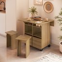 Ver imagem 5 de Mesa de Jantar 4 Lugares Quadrado Tampo Dobrável MDP Mel