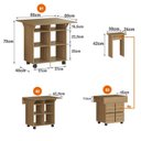 Ver imagem 3 de Mesa de Jantar 4 Lugares Quadrado Tampo Dobrável MDP Mel