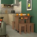 Ver imagem 1 de Mesa de Jantar 4 Lugares Quadrado Tampo Dobrável MDP Mel