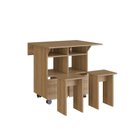 Ver imagem 7 de Mesa de Jantar 4 Lugares Quadrado Tampo Dobrável MDP Mel