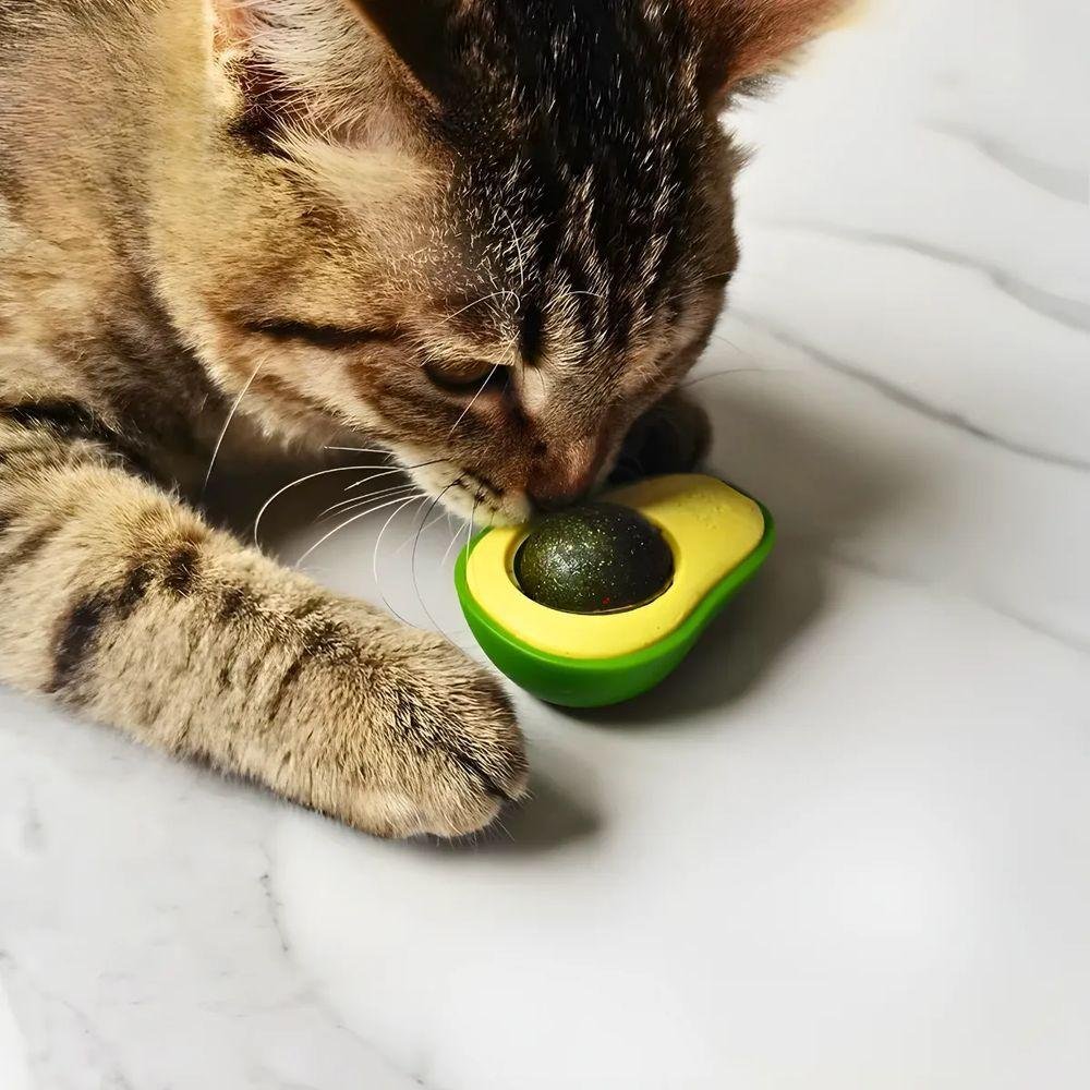 Abacate de Brinquedo com Catnip para Gatos - Verde - 2