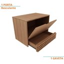 Ver imagem 4 de Balcão Gabinete Suspenso para Banheiro 1 Porta e 1 Gaveta Bn3613 Tecnomobili Amêndoa