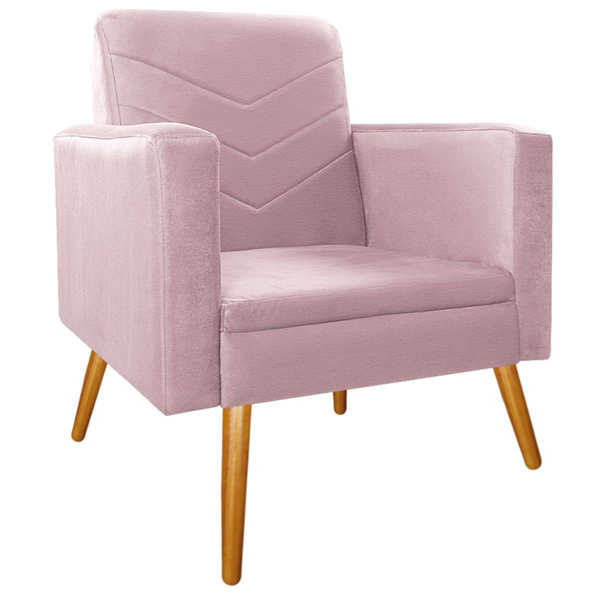 Kit 02 Poltronas Bella Pés Palito Mel Corano Rosa Bebê - ADJ Decor - 3