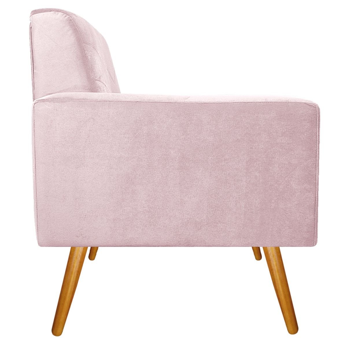 Kit 02 Poltronas Bella Pés Palito Mel Corano Rosa Bebê - ADJ Decor - 7