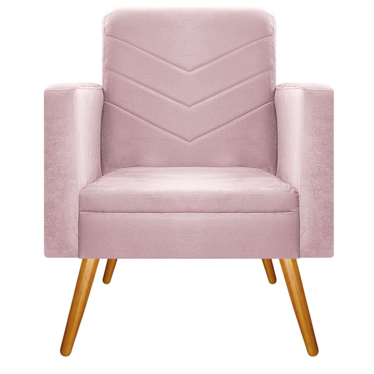 Kit 02 Poltronas Bella Pés Palito Mel Corano Rosa Bebê - ADJ Decor - 2