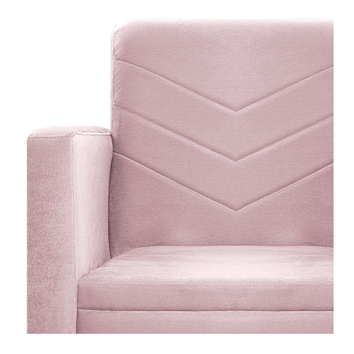 Kit 02 Poltronas Bella Pés Palito Mel Corano Rosa Bebê - ADJ Decor - 5