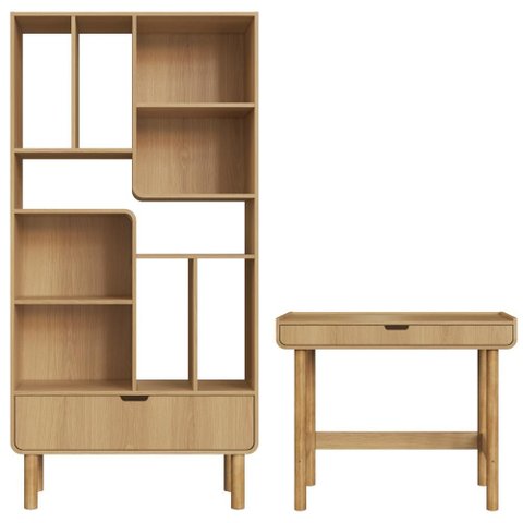 Estante Livreiro 180x90 Cm Escrivaninha 100 Cm Pes Madeira Maciça Hanover Artesano