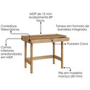 Ver mais imagens de Estante Livreiro 180x90 Cm Escrivaninha 100 Cm Pes Madeira Maciça Hanover Artesano