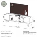 Ver imagem 7 de Rack para Tv até 60 Polegadas 1 Gaveta 3 Portas Lisboa Off White/freijó - Dalla Costa