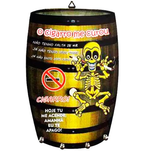 Porta Chaves Barril Chaveiro Decorativo em Madeira - Proibido Fumar!