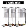 3 Suporte De Ferro Para Casacos Sem Porta Nova Decor Arara para roupas - 4