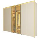 Ver mais imagens de Guarda-Roupa Casal 6 Portas 2 Portas Reflecta com LED com Pés 100% MDF Lumina Off White