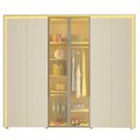 Ver imagem 2 de Guarda-Roupa Casal 6 Portas 2 Portas Reflecta com LED com Pés 100% MDF Lumina Off White