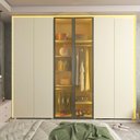 Ver imagem 7 de Guarda-Roupa Casal 6 Portas 2 Portas Reflecta com LED com Pés 100% MDF Lumina Off White