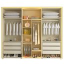Ver imagem 4 de Guarda-Roupa Casal 6 Portas 2 Portas Reflecta com LED com Pés 100% MDF Lumina Off White