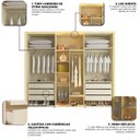 Ver imagem 6 de Guarda-Roupa Casal 6 Portas 2 Portas Reflecta com LED com Pés 100% MDF Lumina Off White