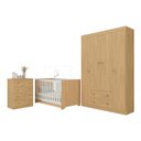 Ver imagem 2 de Quarto de Bebê Completo com Berço Americano 3 em 1 Encanto Multimóveis Mp4585 Madeirado