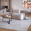 Ver imagem 2 de Kit Mesa de Centro e Mesa Lateral para Sala Pés Metálicos Dari A03 Hanover Preto - Lyam Decor