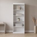 Ver imagem 5 de Kit 2 Estantes Multiuso para Livros 60x182,3x30 c/ 4 Prateleiras - Branca Espresso Moveis