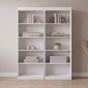 Ver imagem 1 de Kit 2 Estantes Multiuso para Livros 60x182,3x30 c/ 4 Prateleiras - Branca Espresso Moveis
