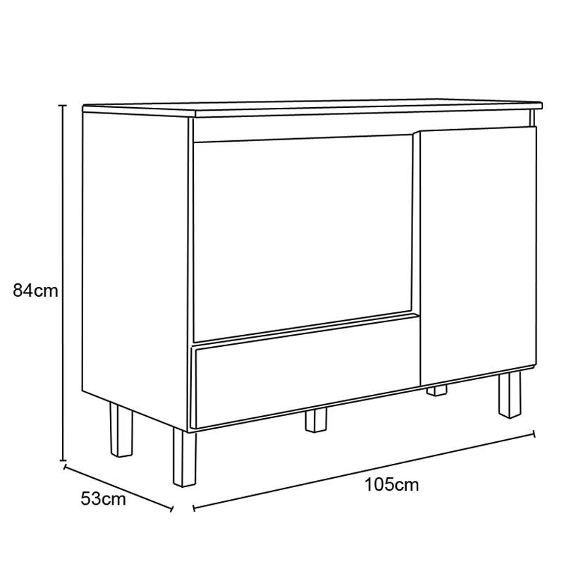 Balcão para Cooktop e Forno Avelã - Nicioli - 4