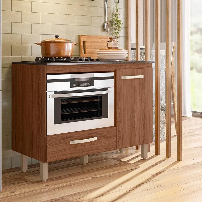 Balcão para Cooktop e Forno Avelã - Nicioli - 3