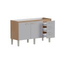 Ver imagem 4 de Gabinete Cozinha Mdf/mdp 1.14m Elegante 6 Pés e Amplo Espaço:jequitibá/nude
