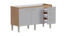 Ver imagem 4 de Gabinete Cozinha Mdf/mdp 1.14m Elegante 6 Pés e Amplo Espaço:jequitibá/nude