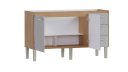 Ver imagem 2 de Gabinete Cozinha Mdf/mdp 1.14m Elegante 6 Pés e Amplo Espaço:jequitibá/nude
