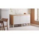 Ver imagem 3 de Gabinete Cozinha Mdf/mdp 1.14m Elegante 6 Pés e Amplo Espaço:jequitibá/nude