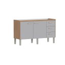 Ver imagem 1 de Gabinete Cozinha Mdf/mdp 1.14m Elegante 6 Pés e Amplo Espaço:jequitibá/nude