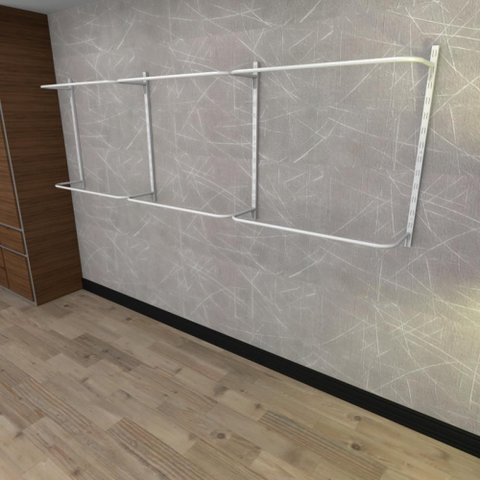 Arara de Roupas Closet Quarto com 10 Peças Regulável 300x100 Cm Cor Branco Modelo Clst1b362