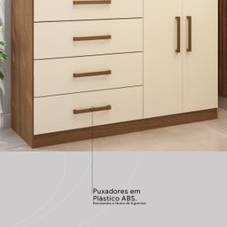 Cômoda Áurea 2 Portas 4 Gavetas 1,20 M - Comoda para Quarto - Demobile:amêndoa/off White - 9