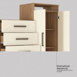 Cômoda Áurea 2 Portas 4 Gavetas 1,20 M - Comoda para Quarto - Demobile:amêndoa/off White - 7