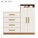 Ver imagem 4 de Cômoda Áurea 2 Portas 4 Gavetas 1,20 M - Comoda para Quarto - Demobile:amêndoa/off White