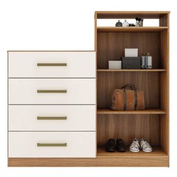 Cômoda Áurea 2 Portas 4 Gavetas 1,20 M - Comoda para Quarto - Demobile:amêndoa/off White - 3